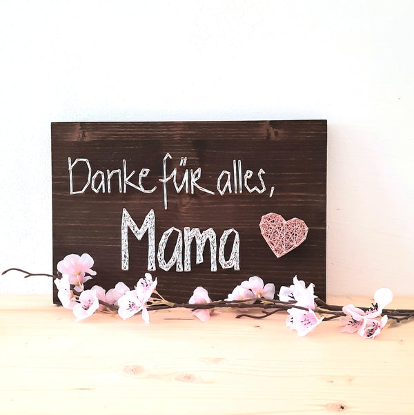 Fadenbild "Danke für alles Mama"