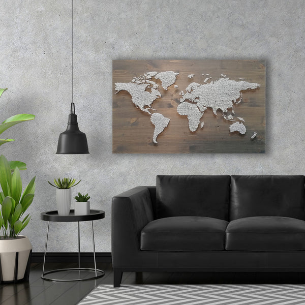 Fadenbild "Weltkarte"