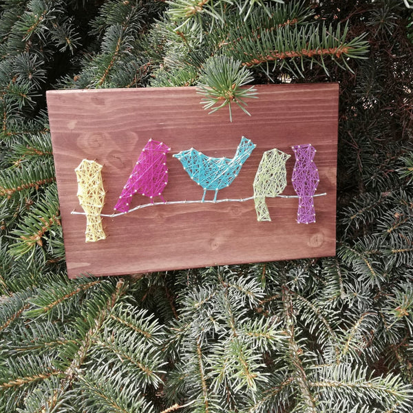 Fadenbild "Bunte Vögel"
