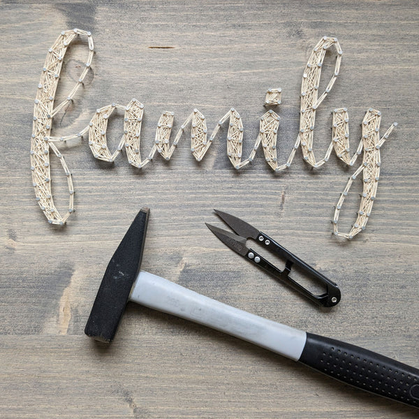 Fadenbild "Family mit Händen"