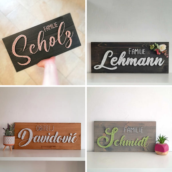 Fadenbild DIY-Set "Familienname"