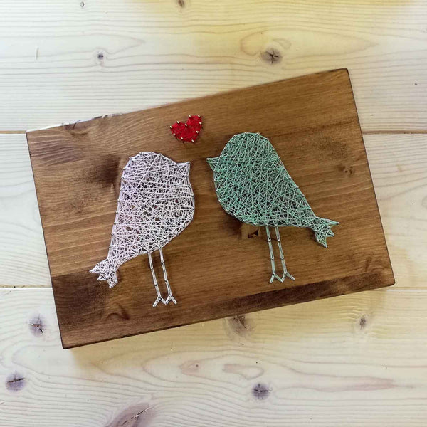 Fadenbild DIY-Set "Zwei Vögel"