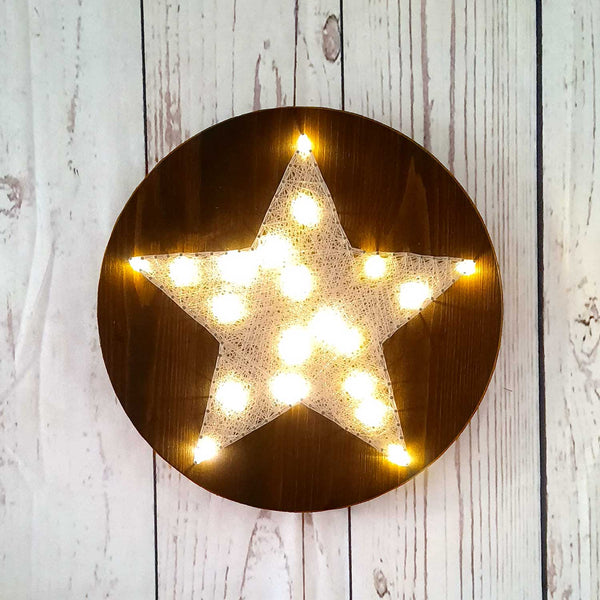 Fadenbild DIY-Set "LED-Stern"