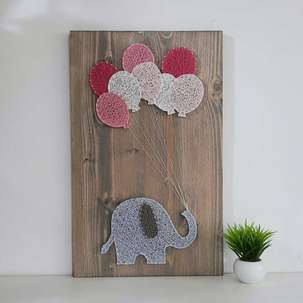 Fadenbild DIY-Set "Elefant mit Ballons"