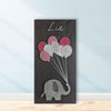 Fadenbild "Elefant mit Ballons und Name"