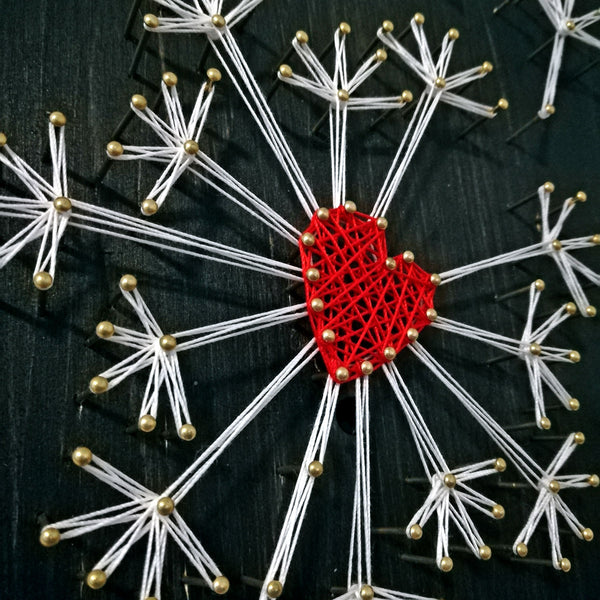 Fadenbild "Pusteblume mit Herz"