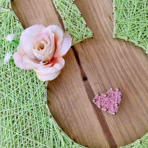 Fadenbild DIY-Set "Hase mit Blümchen"
