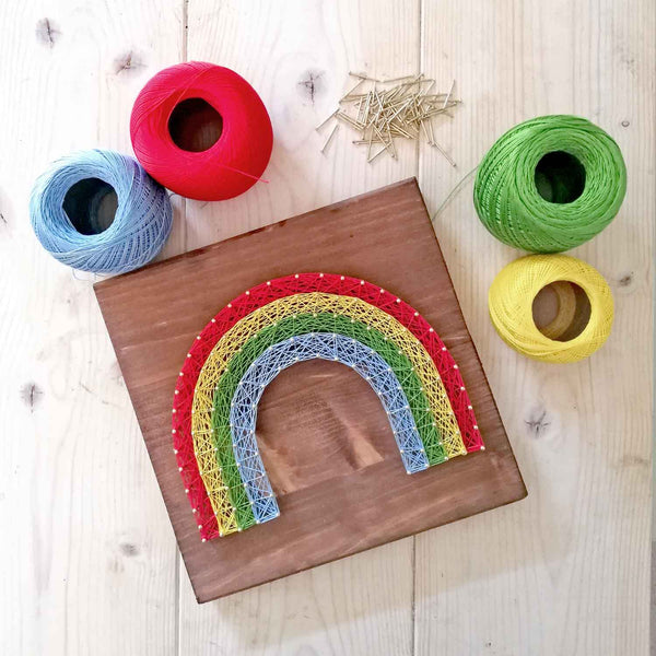 Fadenbild DIY-Set "Regenbogen"