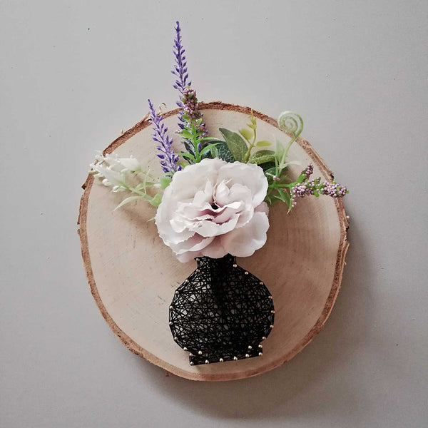 Fadenbild DIY-Set "Vase auf Baumscheibe"