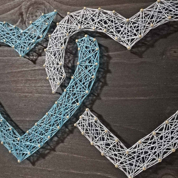Fadenbild DIY-Set "Zwei Herzen"