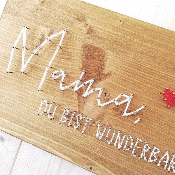 Fadenbild DIY-Set "Mama du bist wunderbar"