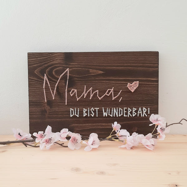 Fadenbild "Mama du bist wunderbar"