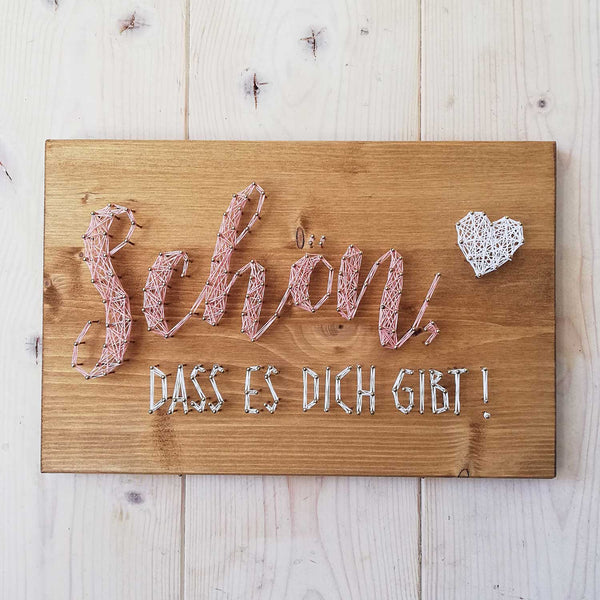 Fadenbild DIY-Set "Schön, dass es dich gibt"