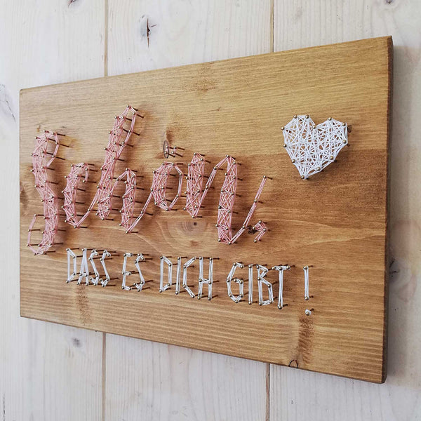 Fadenbild DIY-Set "Schön, dass es dich gibt"