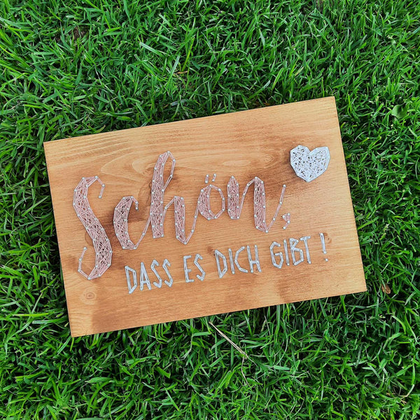 Fadenbild DIY-Set "Schön, dass es dich gibt"