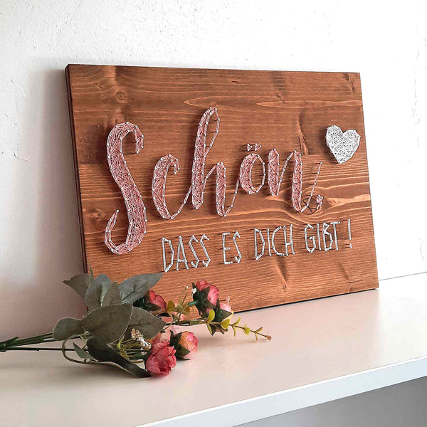 Fadenbild DIY-Set "Schön, dass es dich gibt"