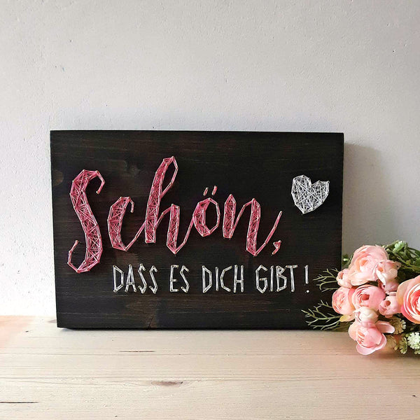 Fadenbild DIY-Set "Schön, dass es dich gibt"