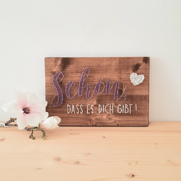 Fadenbild DIY-Set "Schön, dass es dich gibt"