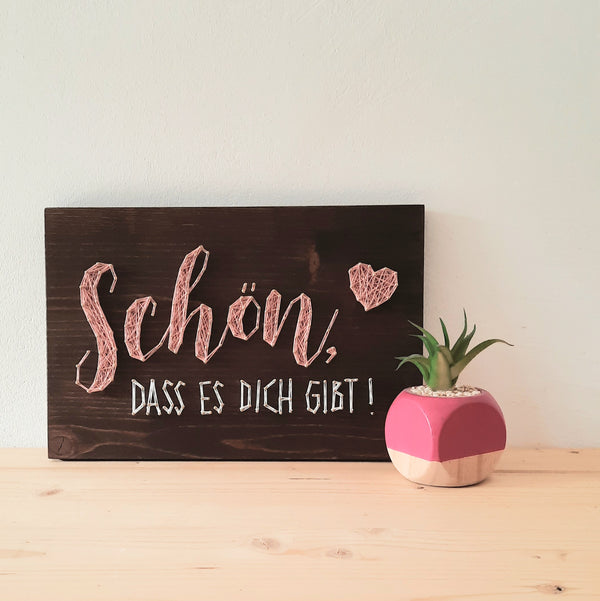 Fadenbild DIY-Set "Schön, dass es dich gibt"
