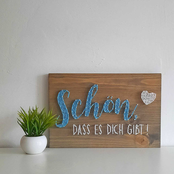 Fadenbild DIY-Set "Schön, dass es dich gibt"