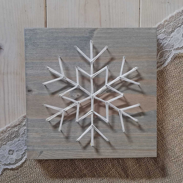Fadenbild DIY-Set "LED-Schneeflocke"