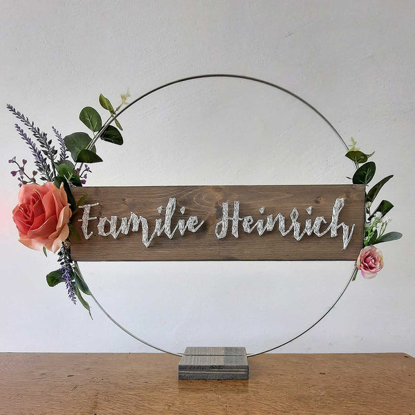 Fadenbild Flower Loop "Familienname"