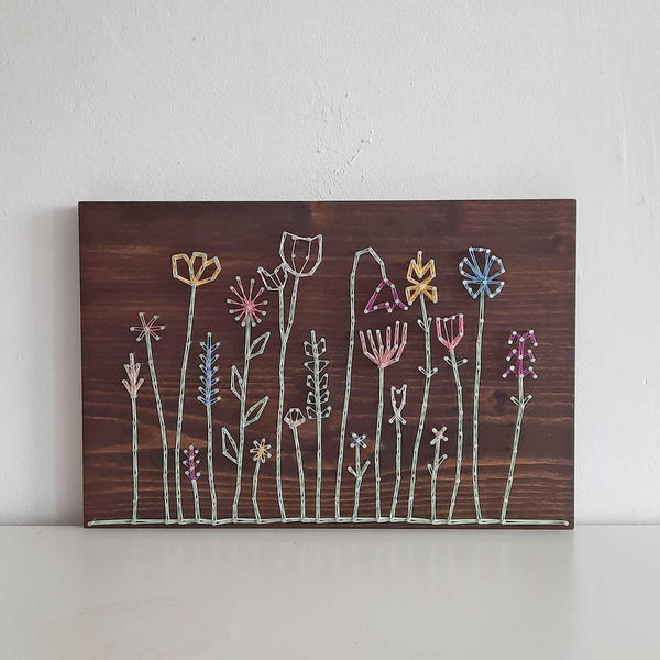 Fadenbild DIY-Set "Blumenwiese"