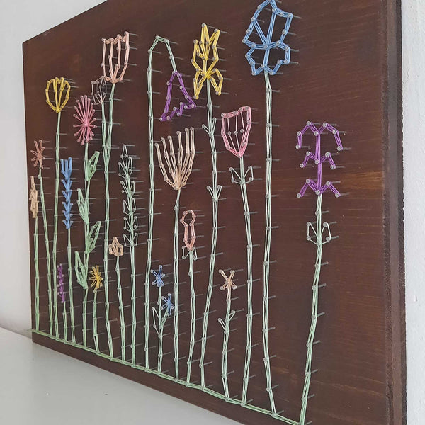 Fadenbild DIY-Set "Blumenwiese"