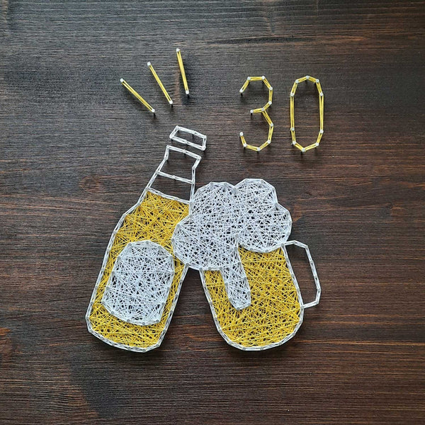 Fadenbild DIY-Set "Gästebuch Bier"