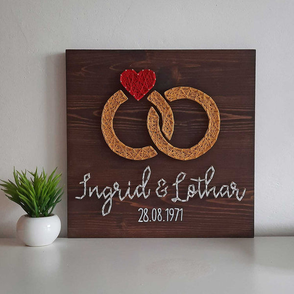Fadenbild DIY-Set "Namen mit Ringen"
