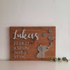 Fadenbild DIY-Set "Name mit Elefant und Daten"