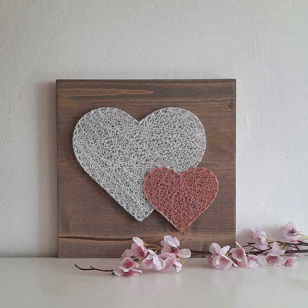 Fadenbild DIY-Set "Doppelherz"