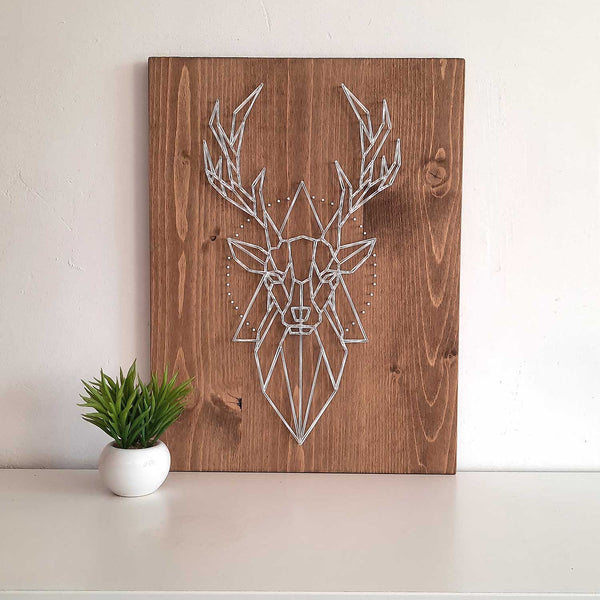 Fadenbild DIY-Set "Geometrischer Hirsch"