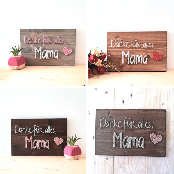 Fadenbild "Danke für alles Mama"