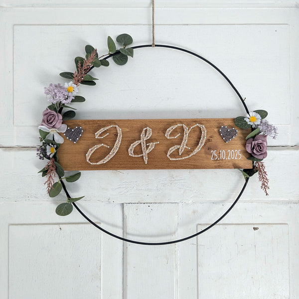 Fadenbild Flower Loop "Initialen mit Datum"
