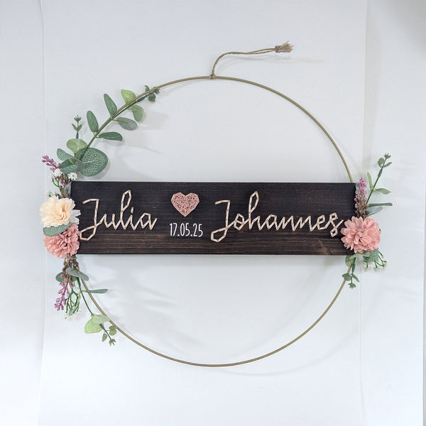 Fadenbild Flower Loop "Namen mit Datum"