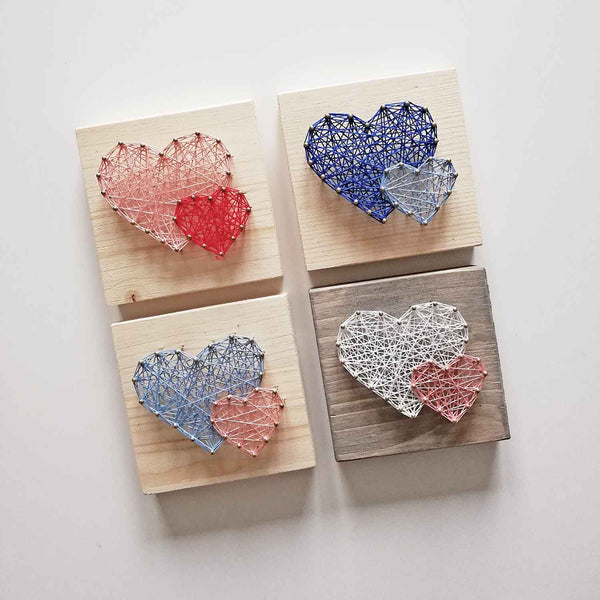 Fadenbild DIY-Set-Mini "Doppelherz"