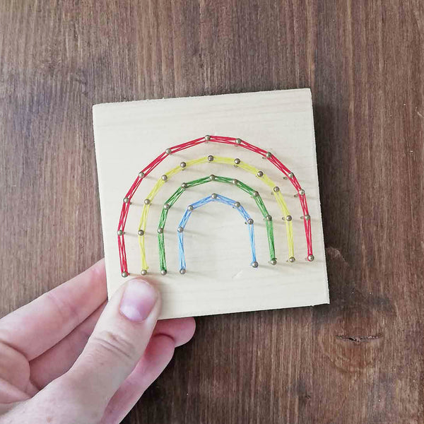 Fadenbild DIY-Set-Mini "Regenbogen"
