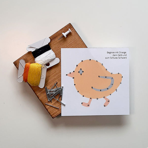 Fadenbild DIY-Set-Mini "Küken"