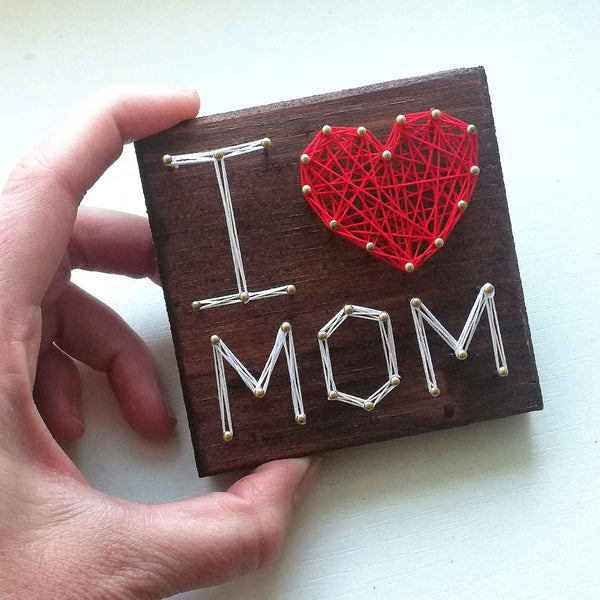 Fadenbild DIY-Set-Mini "I love Mom"