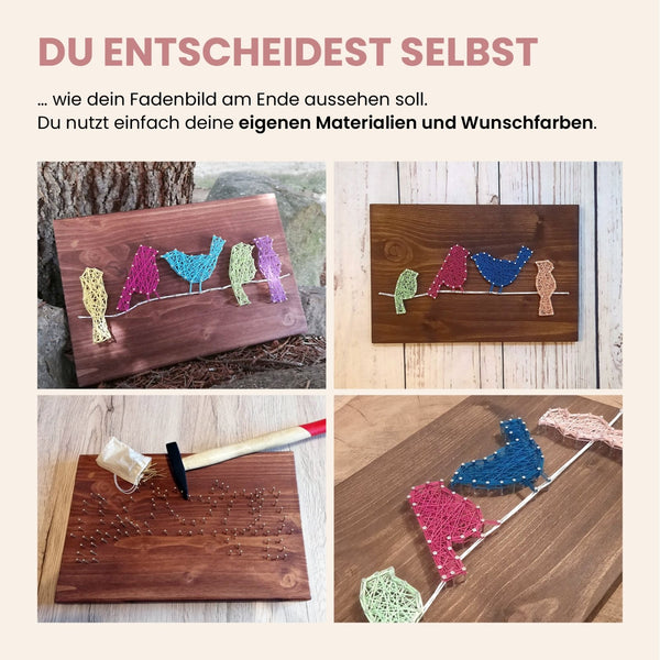 Fadenbild Vorlage "Bunte Vögel" weitere Ansicht