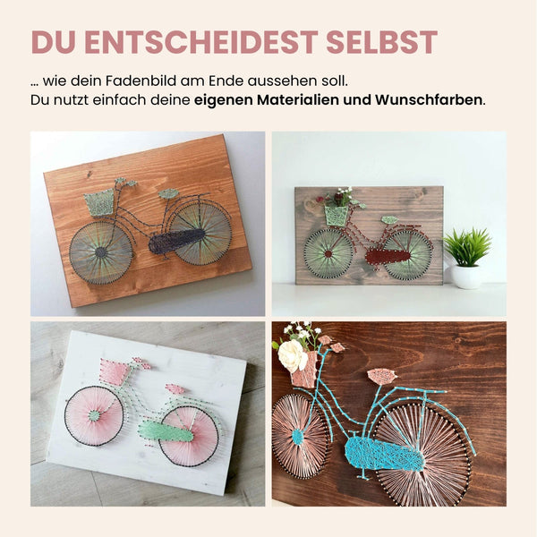 Fadenbild Vorlage "Fahrrad" weitere Ansicht