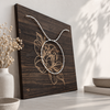 Fadenbild "Sternzeichen" – lasergravierte Illustration mit Fadenbild auf Holz, personalisiert