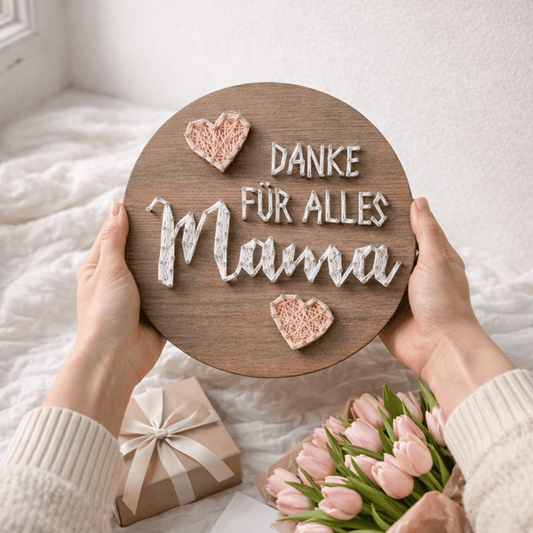Fadenbild - Fadenbild DIY - Set "Danke für alles Mama"