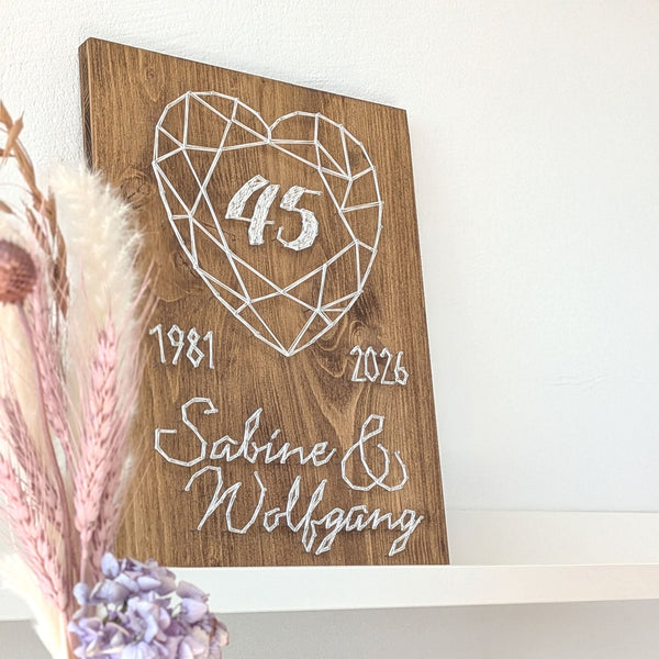 Fadenbild - Fadenbild DIY - Set "Hochzeitstag"