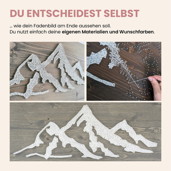 Fadenbild - Fadenbild Vorlage „Berge“ (digital, PDF)