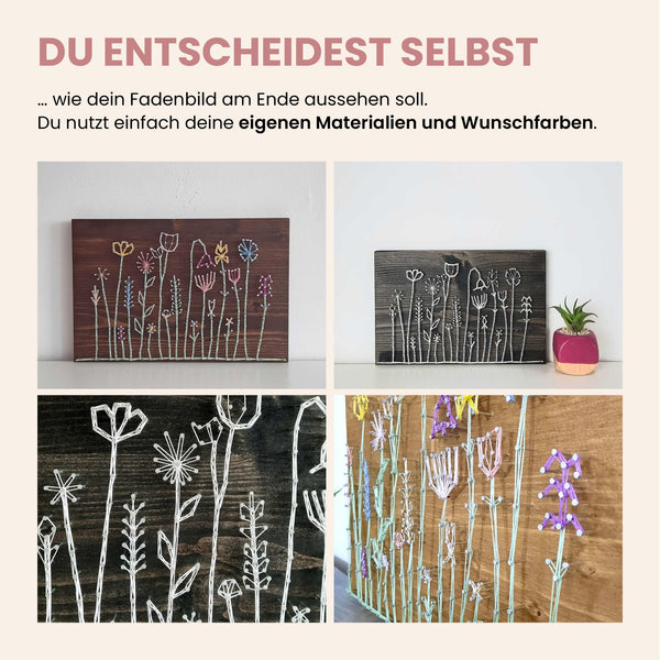 Fadenbild - Fadenbild Vorlage „Blumenwiese“ (digital, PDF)