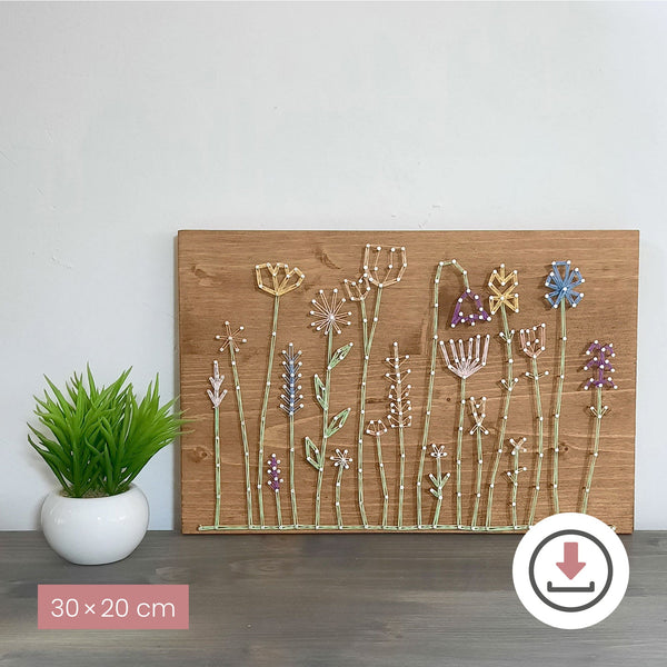Fadenbild - Fadenbild Vorlage „Blumenwiese“ (digital, PDF)