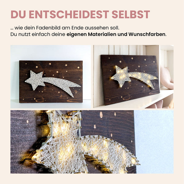Fadenbild - Fadenbild Vorlage „Sternschnuppe“ (digital, PDF)