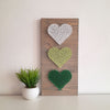 Fadenbild DIY-Set "Drei Herzen"
